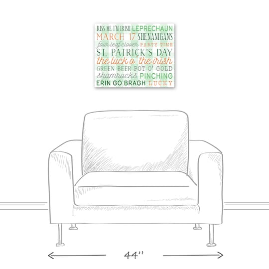 St Pat Day Words Canvas 16" x 20" Canvas Wall Art